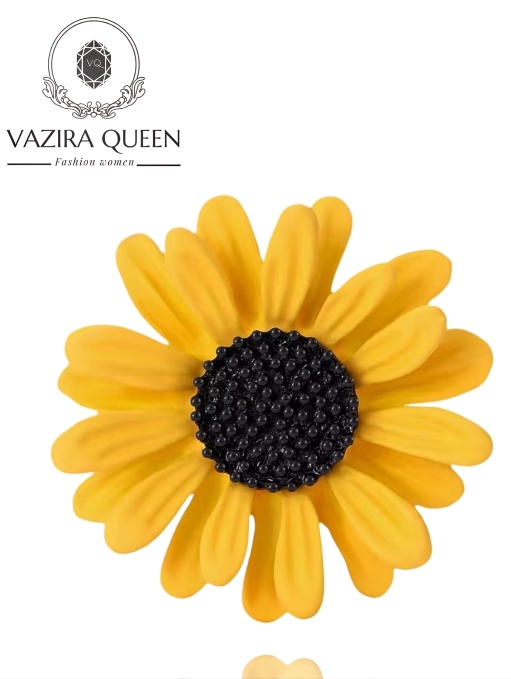 VQ Enamel Sun Flower Brooch